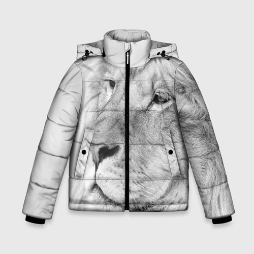 Зимняя куртка для мальчиков 3D Лев, цвет светло-серый