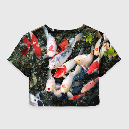 Женская футболка Crop-top 3D Koi Fish карпы кои, цвет 3D печать - фото 2