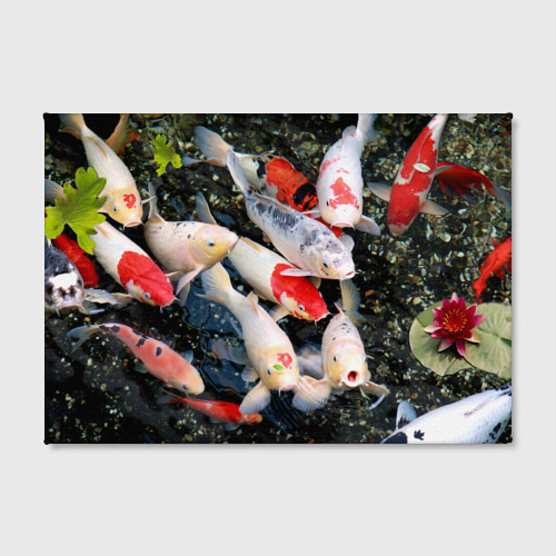 Холст прямоугольный Koi Fish карпы кои, цвет 3D печать - фото 2