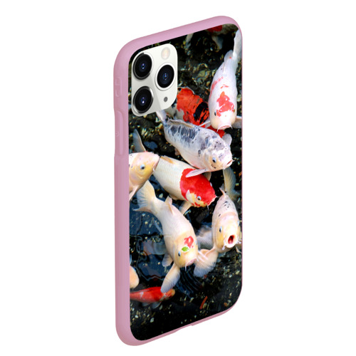 Чехол для iPhone 11 Pro Max матовый Koi Fish карпы кои, цвет розовый - фото 3