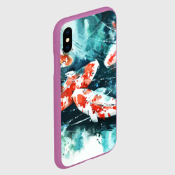 Чехол для iPhone XS Max матовый Koi Fish - акварель - фото 2