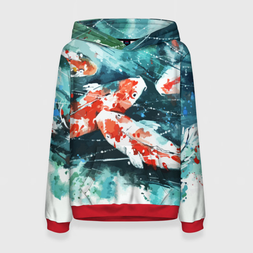 Женская толстовка 3D Koi Fish (карпы кои) Фото 01 Женская толстовка 3D Koi Fish (карпы кои) Фото 01