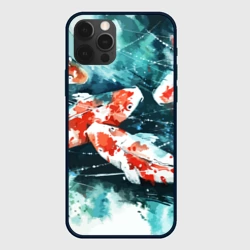 Чехол для iPhone 12 Pro Koi Fish - акварель