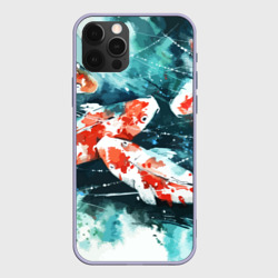 Чехол для iPhone 12 Pro Koi Fish - акварель