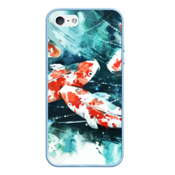 Чехол для iPhone 5/5S матовый Koi Fish - акварель