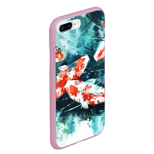 Чехол для iPhone 7Plus/8 Plus матовый Koi Fish карпы кои, цвет розовый - фото 3