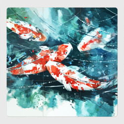 Магнитный плакат 3Х3 Koi Fish - акварель