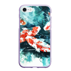 Чехол для iPhone 7/8 матовый Koi Fish (карпы кои)