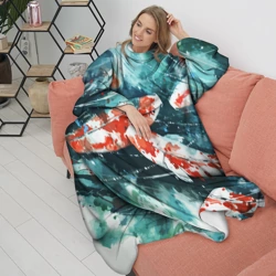 Плед с рукавами Koi Fish - акварель - фото 2