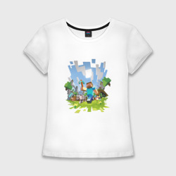 Женская футболка хлопок Slim Minecraft
