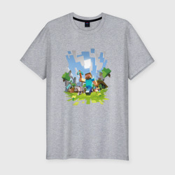 Мужская футболка хлопок Slim Minecraft