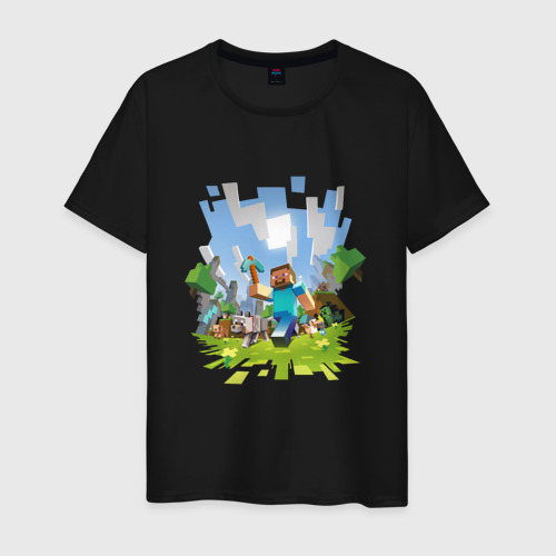 Мужская футболка хлопок Minecraft, цвет черный