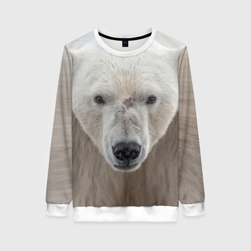 Женский свитшот 3D Белый медведь, цвет 3D печать