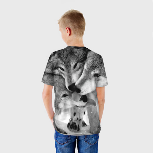 Детская футболка 3D Волчья семья, цвет 3D печать - фото 4