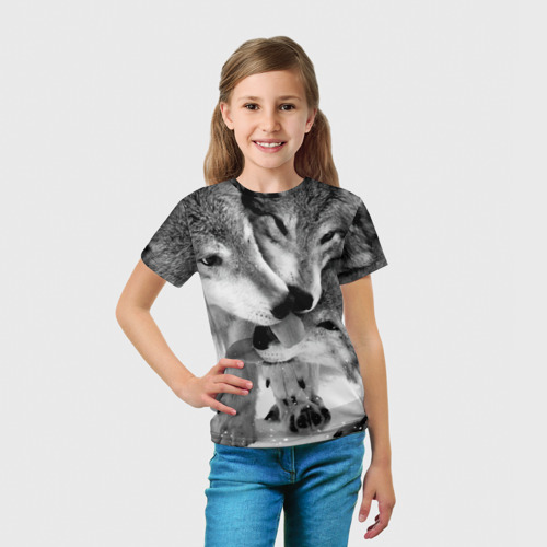 Детская футболка 3D Волчья семья, цвет 3D печать - фото 5