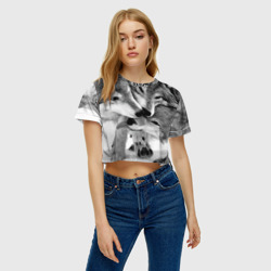 Женская футболка Crop-top 3D Волчья семья - фото 2