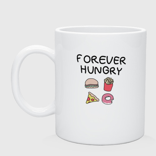 Кружка керамическая forever hungry, цвет белый