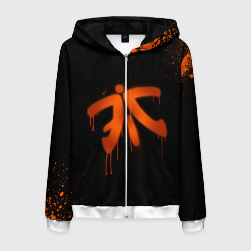 Мужская толстовка 3D на молнии Cs:go - Fnatic Black collection, цвет белый