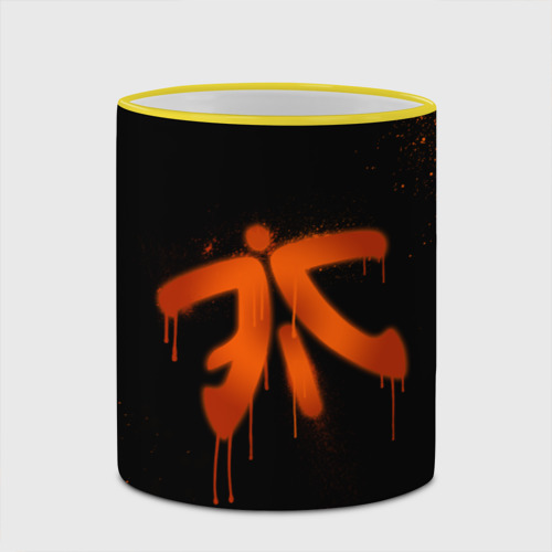 Кружка с полной запечаткой Cs:go - Fnatic Black collection, цвет Кант желтый - фото 4