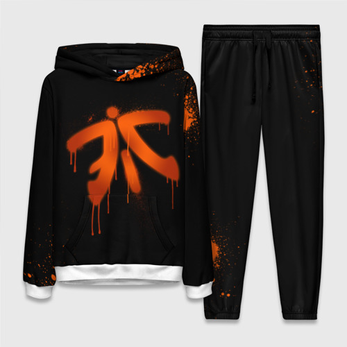 Женский костюм с толстовкой 3D Cs:go - Fnatic Black collection, цвет белый