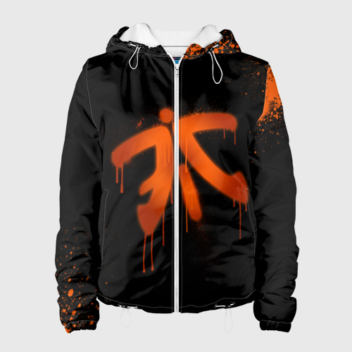 Женская куртка 3D Cs:go - Fnatic Black collection, цвет белый