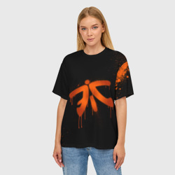 Женская футболка oversize 3D Cs:go - Fnatic Black collection - фото 2