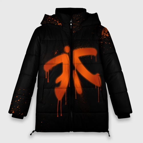 Женская зимняя куртка Oversize Cs:go - Fnatic Black collection, цвет черный