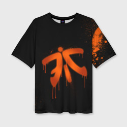 Женская футболка oversize 3D Cs:go - Fnatic Black collection