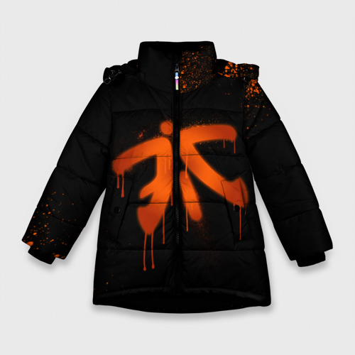 Зимняя куртка для девочек 3D Cs:go - Fnatic Black collection, цвет черный