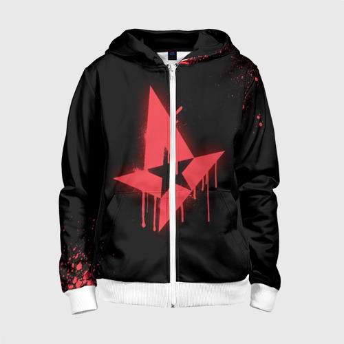 Детская толстовка 3D на молнии Cs:go - Astralis Black collection, цвет белый