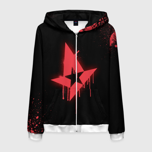 Мужская толстовка 3D на молнии Cs:go - Astralis Black collection, цвет белый