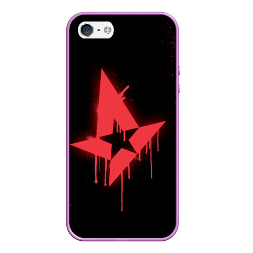 Чехол для iPhone 5/5S матовый Cs:go - Astralis Black collection, цвет сиреневый