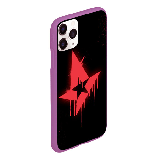 Чехол для iPhone 11 Pro Max матовый Cs:go - Astralis Black collection, цвет фиолетовый - фото 3