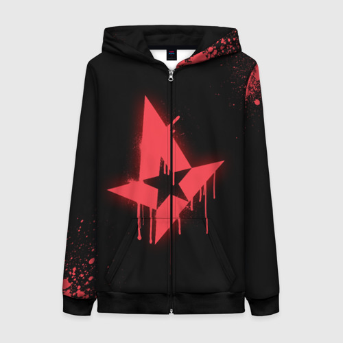 Женская толстовка 3D на молнии Cs:go - Astralis Black collection, цвет черный