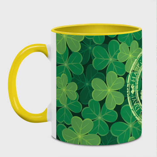 Кружка с полной запечаткой Ireland, Happy St. Patrick's Day, цвет белый + желтый - фото 2