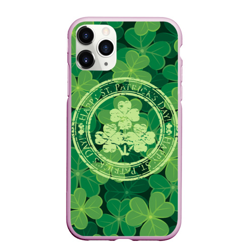 Чехол для iPhone 11 Pro Max матовый Ireland, Happy St. Patrick's Day, цвет розовый