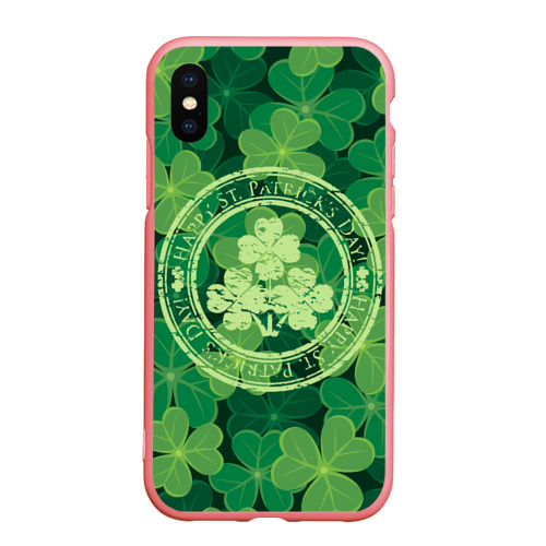 Чехол для iPhone XS Max матовый Ireland, Happy St. Patrick's Day, цвет баблгам