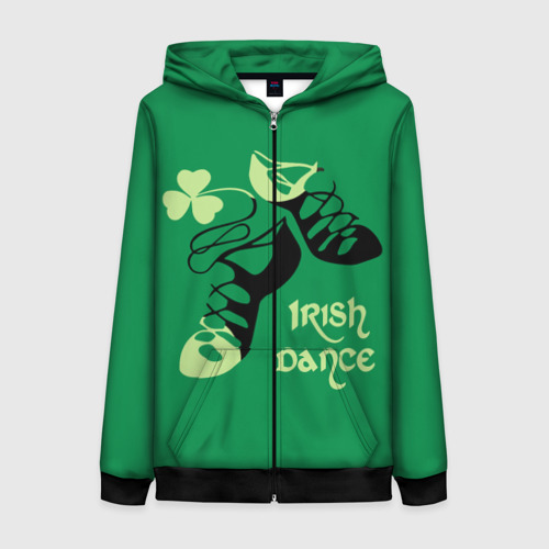 Женская толстовка 3D на молнии Ireland, Irish dance, цвет черный