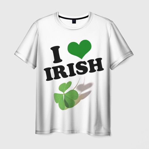 Мужская футболка 3D Ireland, I love Irish, цвет 3D печать