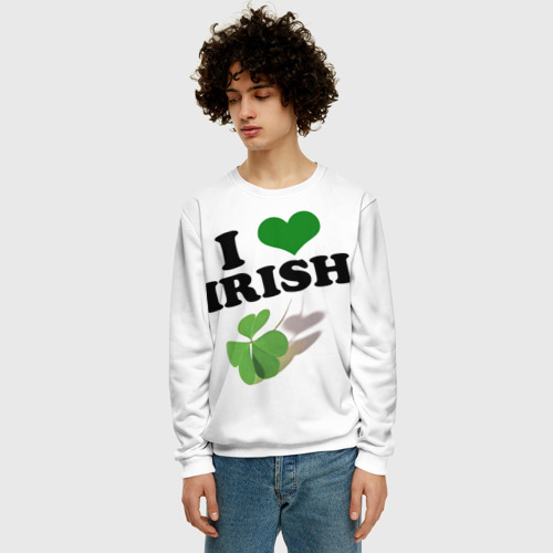 Мужской свитшот 3D Ireland, I love Irish, цвет белый - фото 3