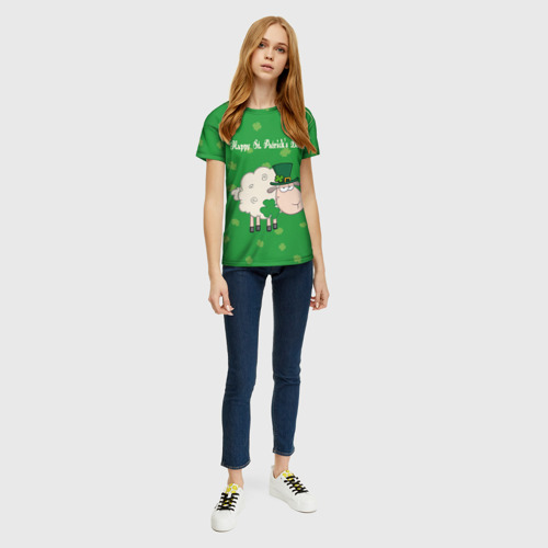 Женская футболка 3D с принтом Ирландия, вид сбоку #3