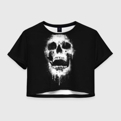 Женская футболка Crop-top 3D Evil Skull