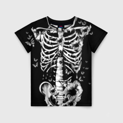 Детская футболка 3D Floral Skeleton