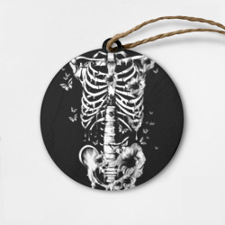 Деревянная игрушка круг Floral Skeleton