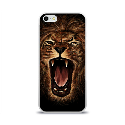 Чехол для iPhone 5/5S глянцевый Львиный рык Фото 01 Чехол для iPhone 5/5S глянцевый Львиный рык Фото 01