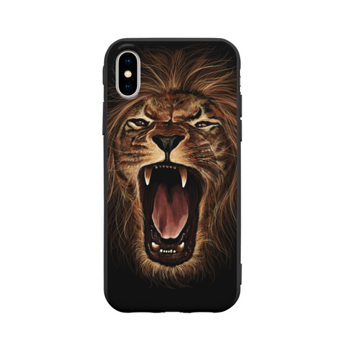 Чехол для Apple iPhone X силиконовый матовый Львиный рык Фото 01 Чехол для Apple iPhone X силиконовый матовый Львиный рык Фото 01