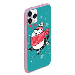 Чехол для iPhone 11 Pro Max матовый Пингвинчик на коньках - фото 2