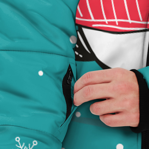 Мужская зимняя куртка 3D Пингвинчик на коньках - фото 6