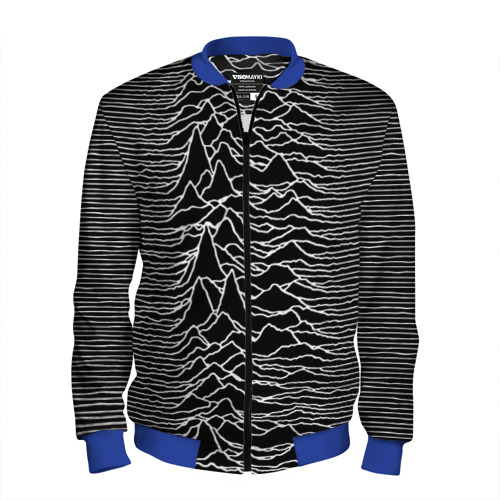 Мужской бомбер 3D Joy Division. Unknown Pleasures, цвет синий