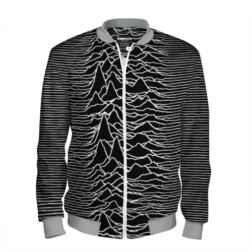 Мужской бомбер 3D Joy Division. Unknown Pleasures, цвет меланж